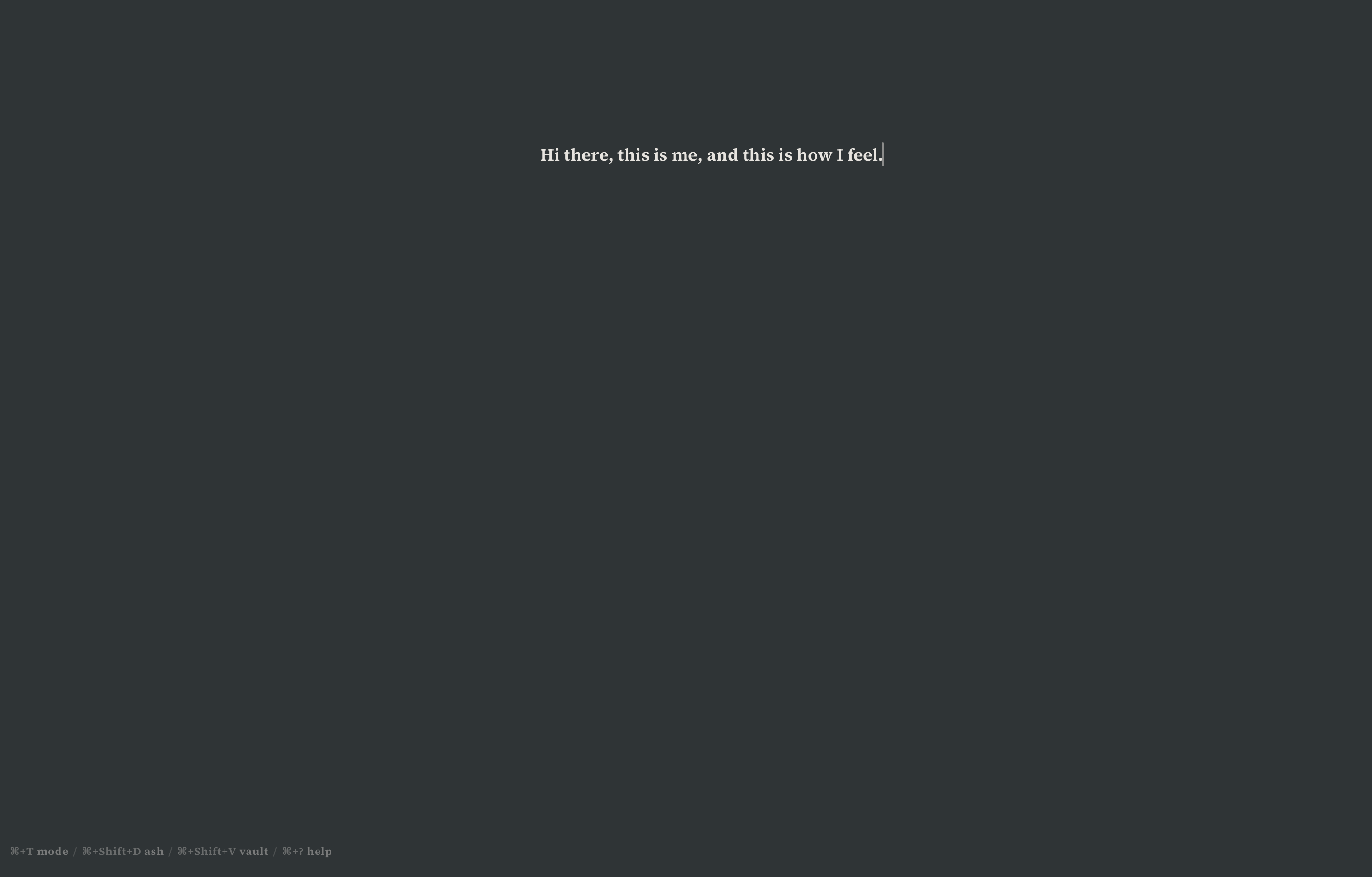 Vessel writing environment — dark mode